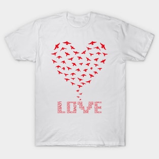 Heart with birds T-Shirt